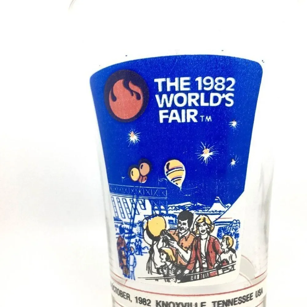 1982 World’s Fair McDonald’s Coca-Cola Glass Commerative Flared Glass Knoxville
